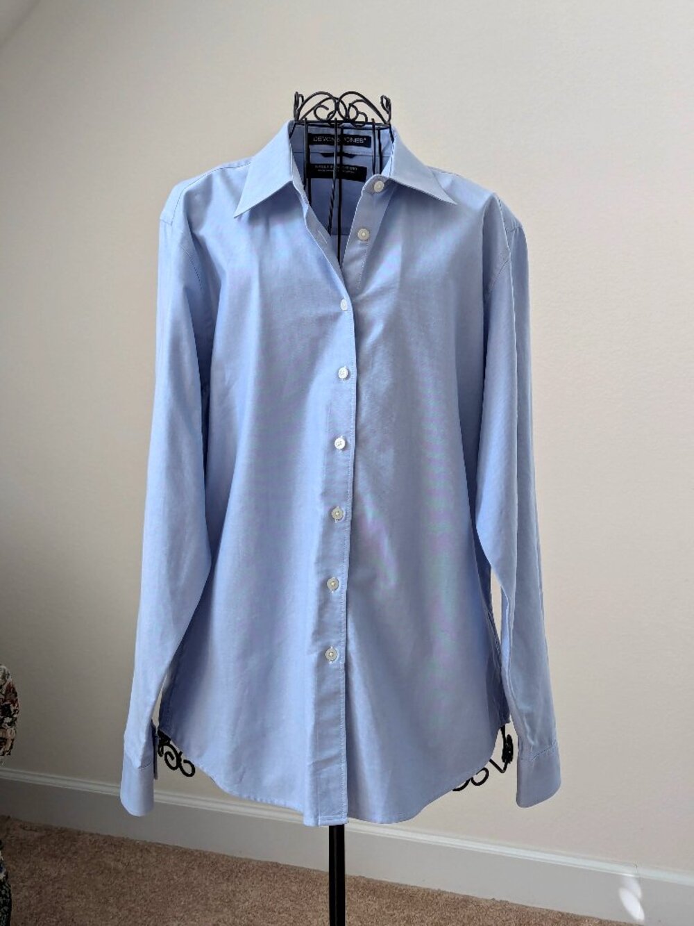 Devon & Jones Noble Pima Oxford Shirt L Light Blue 100% Pima Cotton